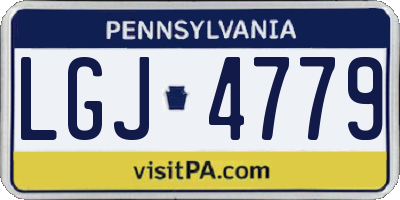 PA license plate LGJ4779