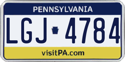 PA license plate LGJ4784