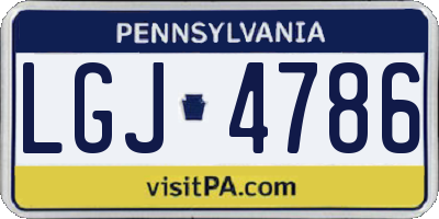 PA license plate LGJ4786