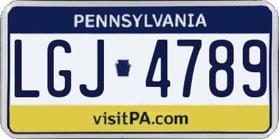 PA license plate LGJ4789