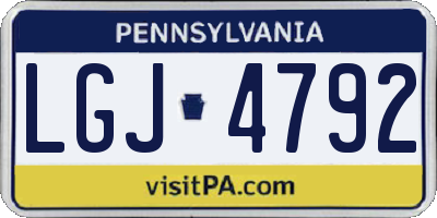 PA license plate LGJ4792
