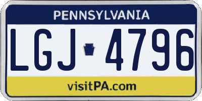 PA license plate LGJ4796