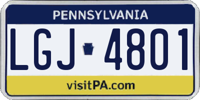 PA license plate LGJ4801