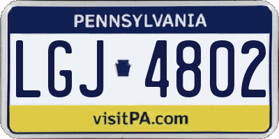 PA license plate LGJ4802