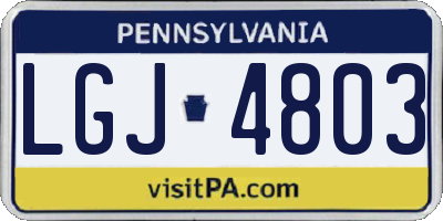 PA license plate LGJ4803