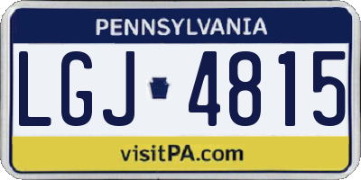 PA license plate LGJ4815
