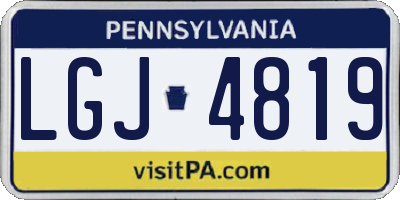 PA license plate LGJ4819