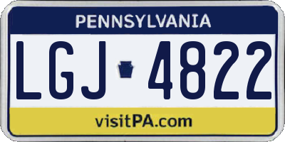 PA license plate LGJ4822