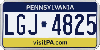 PA license plate LGJ4825