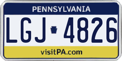 PA license plate LGJ4826