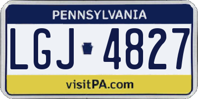 PA license plate LGJ4827