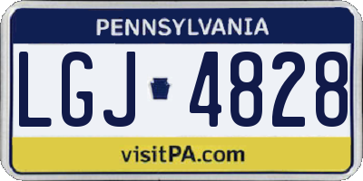 PA license plate LGJ4828