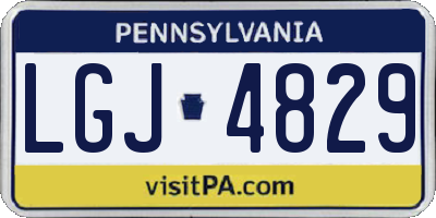 PA license plate LGJ4829