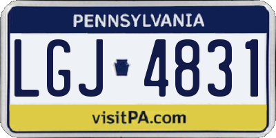 PA license plate LGJ4831