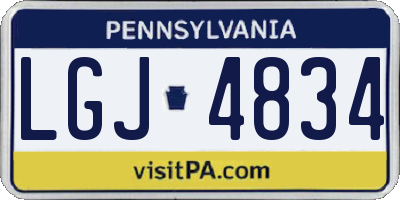 PA license plate LGJ4834