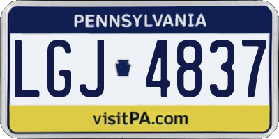 PA license plate LGJ4837