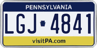 PA license plate LGJ4841