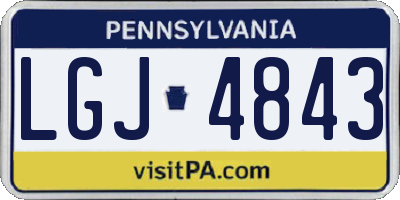 PA license plate LGJ4843