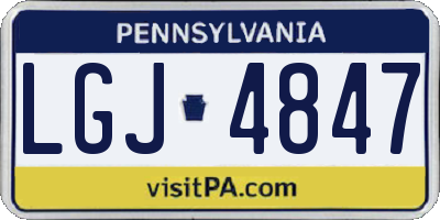 PA license plate LGJ4847