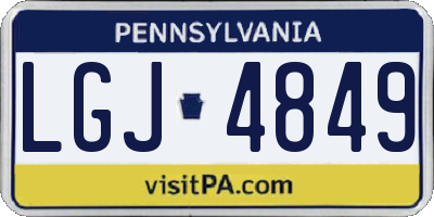 PA license plate LGJ4849