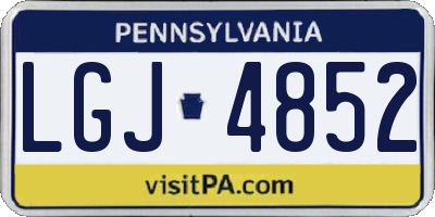 PA license plate LGJ4852