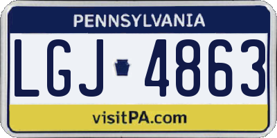 PA license plate LGJ4863