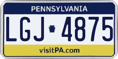 PA license plate LGJ4875