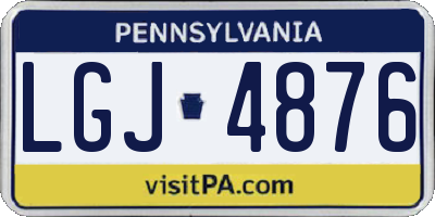 PA license plate LGJ4876