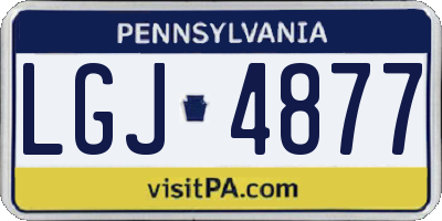 PA license plate LGJ4877