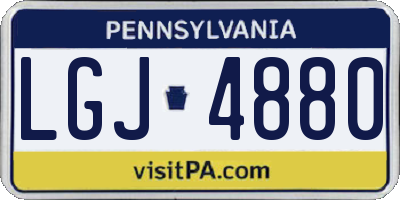 PA license plate LGJ4880