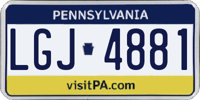 PA license plate LGJ4881