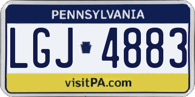 PA license plate LGJ4883