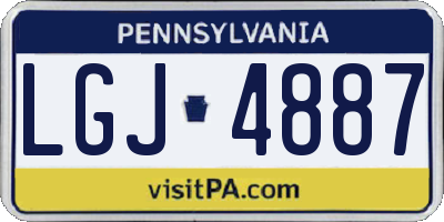 PA license plate LGJ4887