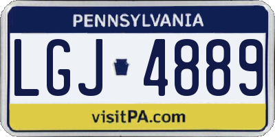 PA license plate LGJ4889