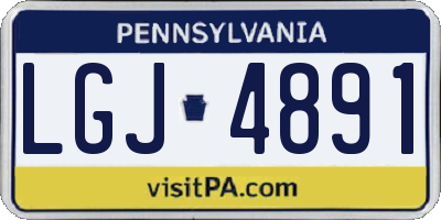 PA license plate LGJ4891