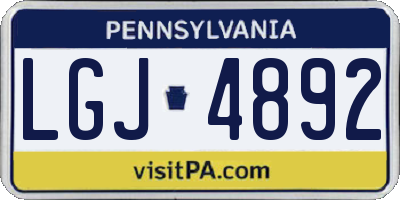 PA license plate LGJ4892