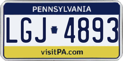 PA license plate LGJ4893