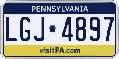 PA license plate LGJ4897