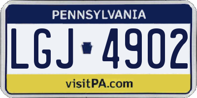 PA license plate LGJ4902