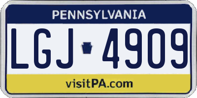 PA license plate LGJ4909