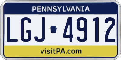 PA license plate LGJ4912