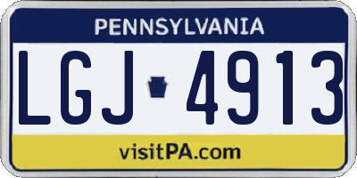 PA license plate LGJ4913