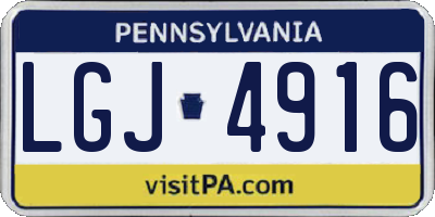 PA license plate LGJ4916