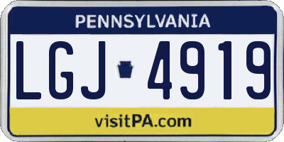 PA license plate LGJ4919