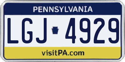 PA license plate LGJ4929