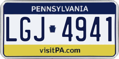 PA license plate LGJ4941