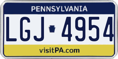 PA license plate LGJ4954