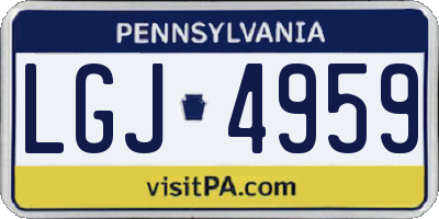 PA license plate LGJ4959