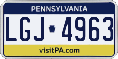 PA license plate LGJ4963