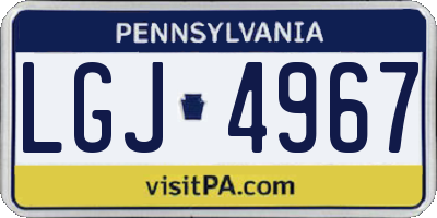 PA license plate LGJ4967